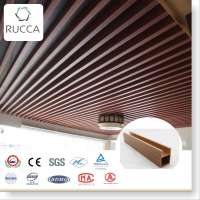 Foshan Wood panels ceiling design WPC Plastic Composite Artistic Ceiling Design for home Decoration 40*55mm Guangdong China